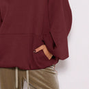 Musera sudadera con capucha de hombros caidos y talla grande para invierno