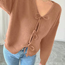 Prive blusa casual de manga larga con amarres delanteros para mujer, para uso diario
