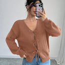 Prive blusa casual de manga larga con amarres delanteros para mujer, para uso diario
