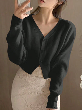 Dazy cardigan de botones de color liso para mujer, informal para uso diario, otono