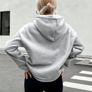 Sudadera con capucha forrada de felpa, gruesa, informal, suelta y de manga larga