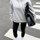 Sudadera con capucha forrada de felpa, gruesa, informal, suelta y de manga larga