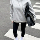 Sudadera con capucha forrada de felpa, gruesa, informal, suelta y de manga larga