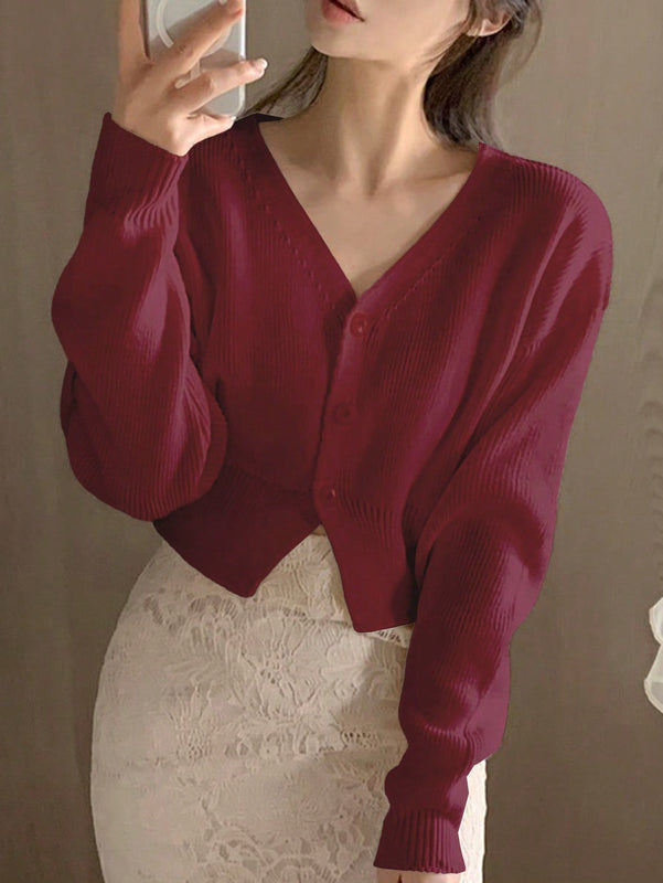 Dazy cardigan de botones de color liso para mujer, informal para uso diario, otono