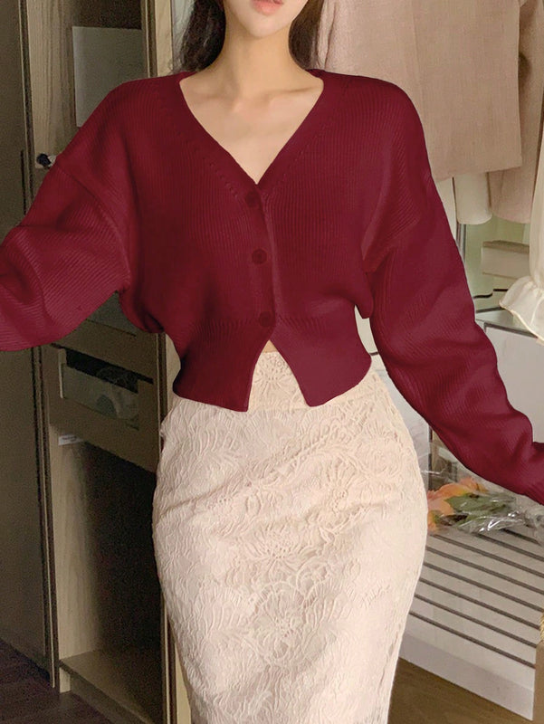 Dazy cardigan de botones de color liso para mujer, informal para uso diario, otono