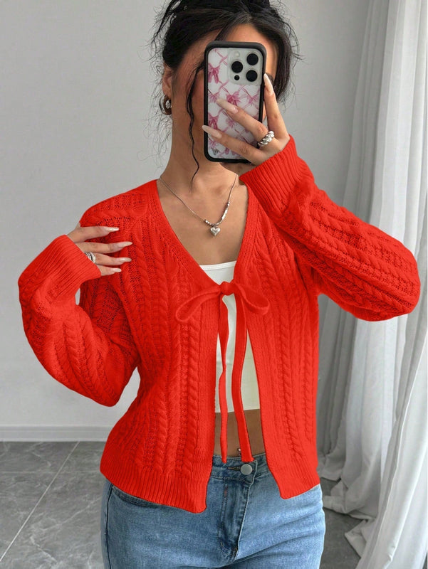 Essnce cardigan de mujer de manga larga con estampado floral 3d con lazo delantero, de estilo frances casual y versatil