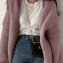 Dazy cardigan casual de uso diario de mujer, talla grande, de unicolor y con abertura frontal, para otono/invierno