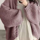 Dazy cardigan casual de uso diario de mujer, talla grande, de unicolor y con abertura frontal, para otono/invierno