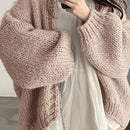 Dazy cardigan casual de uso diario de mujer, talla grande, de unicolor y con abertura frontal, para otono/invierno