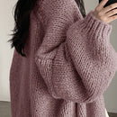 Dazy cardigan casual de uso diario de mujer, talla grande, de unicolor y con abertura frontal, para otono/invierno