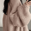 Dazy cardigan casual de uso diario de mujer, talla grande, de unicolor y con abertura frontal, para otono/invierno