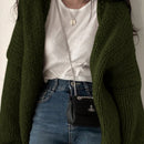 Dazy cardigan casual de manga larga de unicolor con diseno calado para mujer