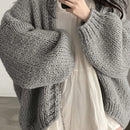Dazy cardigan casual de manga larga de unicolor con diseno calado para mujer
