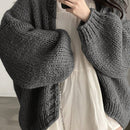 Dazy cardigan casual de uso diario de mujer, talla grande, de unicolor y con abertura frontal, para otono/invierno