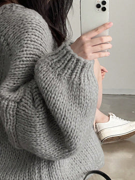 Dazy cardigan casual de manga larga de unicolor con diseno calado para mujer