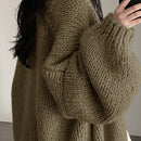 Dazy cardigan casual de uso diario de mujer, talla grande, de unicolor y con abertura frontal, para otono/invierno
