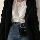 Dazy cardigan casual de uso diario de mujer, talla grande, de unicolor y con abertura frontal, para otono/invierno