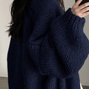 Dazy cardigan casual de uso diario de mujer, talla grande, de unicolor y con abertura frontal, para otono/invierno