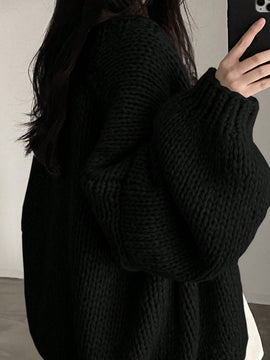 Dazy cardigan casual de uso diario de mujer, talla grande, de unicolor y con abertura frontal, para otono/invierno