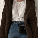 Dazy cardigan casual de uso diario de mujer, talla grande, de unicolor y con abertura frontal, para otono/invierno