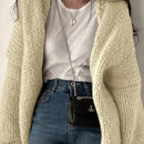 Dazy cardigan casual de uso diario de mujer, talla grande, de unicolor y con abertura frontal, para otono/invierno