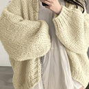 Dazy cardigan casual de manga larga de unicolor con diseno calado para mujer