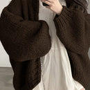 Dazy cardigan casual de manga larga de unicolor con diseno calado para mujer