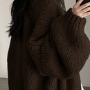 Dazy cardigan casual de uso diario de mujer, talla grande, de unicolor y con abertura frontal, para otono/invierno