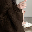 Dazy cardigan casual de uso diario de mujer, talla grande, de unicolor y con abertura frontal, para otono/invierno