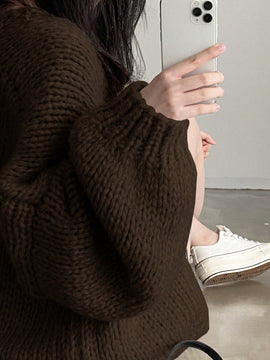 Dazy cardigan casual de uso diario de mujer, talla grande, de unicolor y con abertura frontal, para otono/invierno