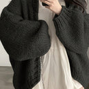Dazy cardigan casual de manga larga de unicolor con diseno calado para mujer