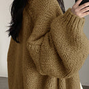 Dazy cardigan casual de uso diario de mujer, talla grande, de unicolor y con abertura frontal, para otono/invierno
