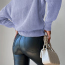 Cardigan casual de un solo botonadura de mangas largas y hombros caidos de unicolor para mujer, otono/invierno