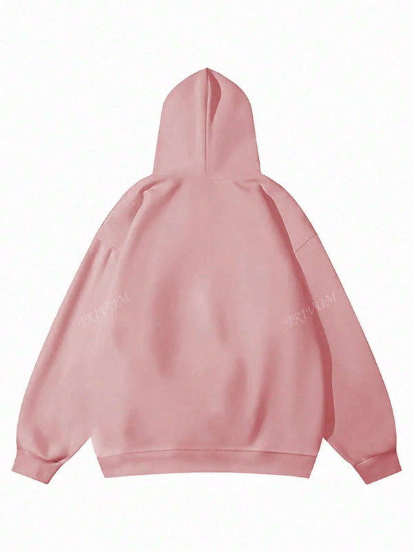 Sudadera rosa dulce con estampado de arbol de navidad, apta para usar en otono e invierno