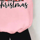 Sudadera rosa dulce con estampado de arbol de navidad, apta para usar en otono e invierno