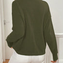 Lune cardigan de punto de manga larga con cuello en v y botones frontales, de corte casual