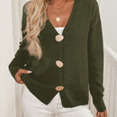 Lune cardigan casual de una sola botonadura de manga larga con caida en los hombros, de color liso, para otono/invierno, para mujer