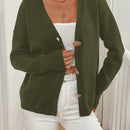 Lune cardigan casual de una sola botonadura de manga larga con caida en los hombros, de color liso, para otono/invierno, para mujer