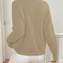 Lune cardigan casual de mujer de un solo botonadura, de manga larga y hombros caidos, en unicolor, para otono/invierno