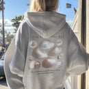 Ezwear sudadera holgada con estampado de lema casual de uso diario para damas, para otono/invierno