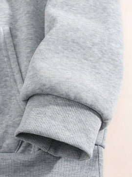 Ezwear sudadera holgada con estampado de lema casual de uso diario para damas, para otono/invierno