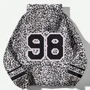 Muchic sudadera con capucha con estampado de leopardo minimalista informal, impreso en toda la prenda, otono invierno