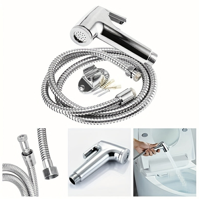 Kit de ducha portátil de alta presión para 30 hogares | Pistola de limpieza de baño y inodoro con manguera y soporte de pared | Boquilla de limpieza automática para ducha, mascotas y pañales | Potente chorro para el cuidado del baño de mujeres | Diseño d