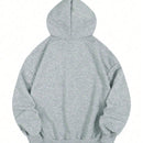 Sudadera con capucha de manga larga casual gris con estampado de vaca, adecuada para ropa de mujer de otono e invierno