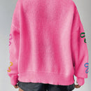 Frenchy cardigan casual de mujer con bloqueo de color y estampado floral, para otono/invierno