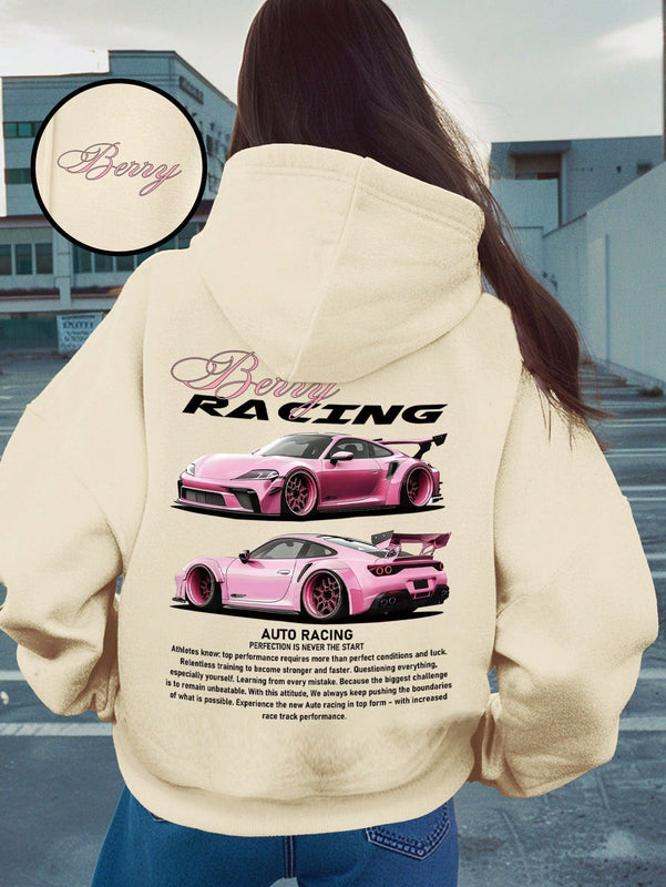 Camiseta informal con estampado, sudadera suelta con capucha, regalo para entusiastas de los autos, camiseta a juego con tematica de autos