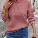 Lune sudadera con capucha casual y holgada para mujer con grafico de letra 3d