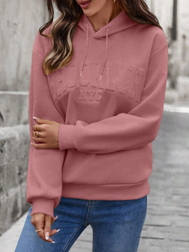 Lune sudadera con capucha casual y holgada para mujer con grafico de letra 3d