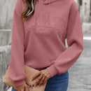 Lune sudadera con capucha casual y holgada para mujer con grafico de letra 3d