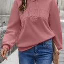 Lune sudadera con capucha casual y holgada para mujer con grafico de letra 3d